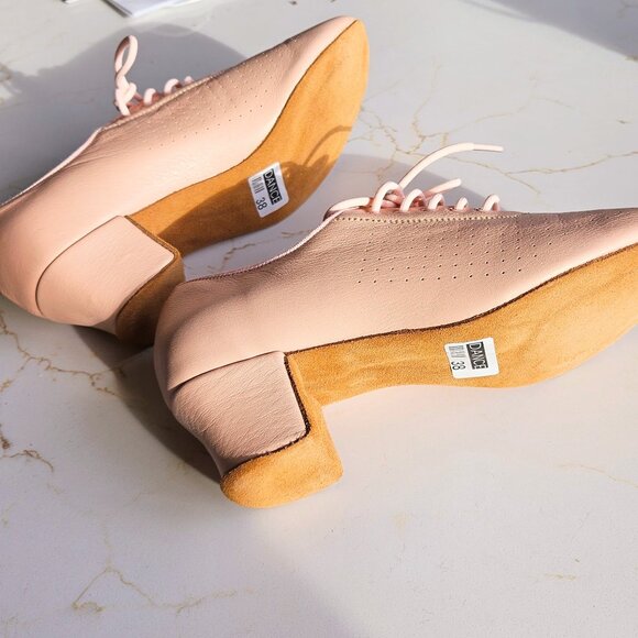 KCDance Women's Real Leather 2in Heel Suede Sole Dance Shoes Pink Size 7/7.5 - Picture 2 of 4
